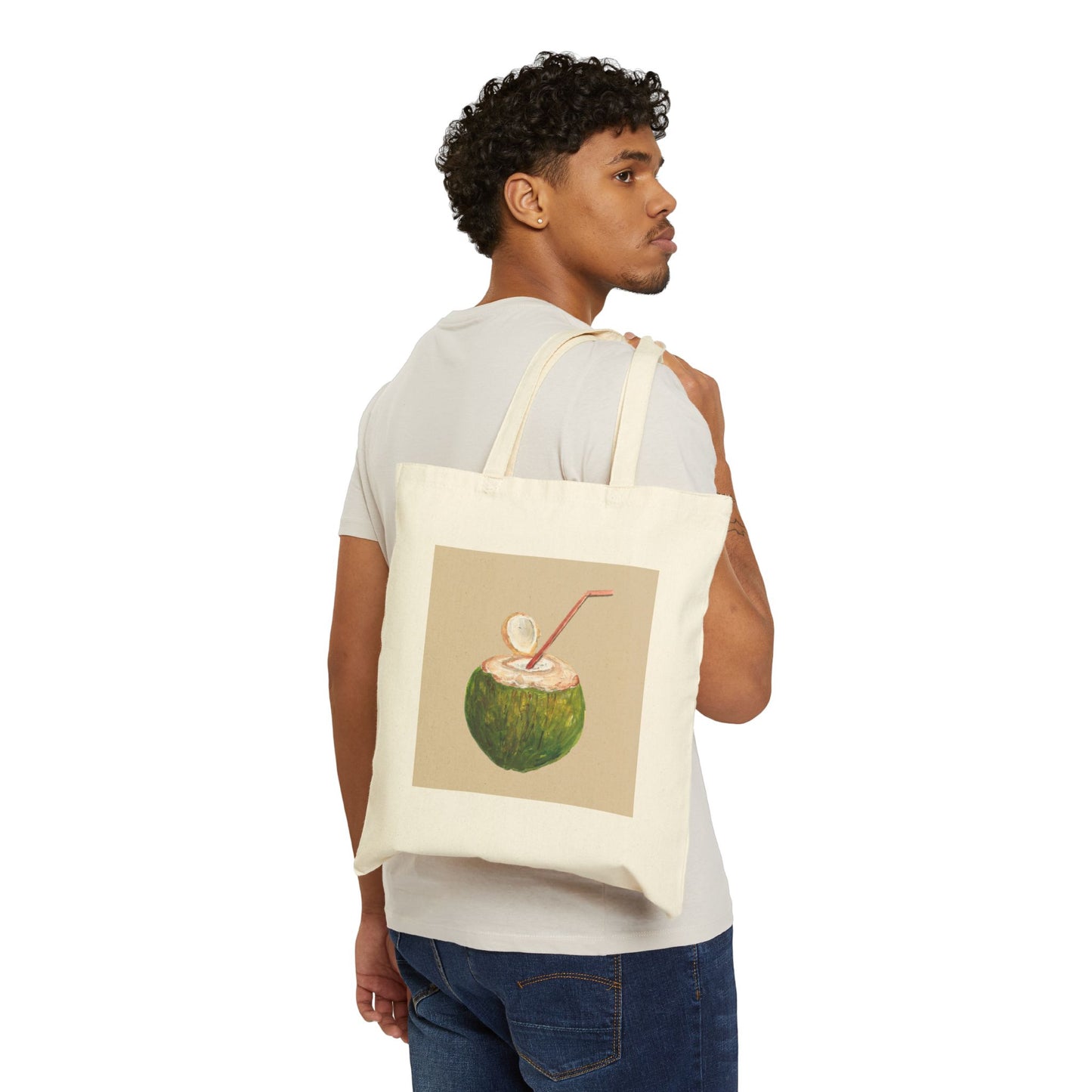 Tropical Coconut Tote Bag - Eco-Friendly Cotton