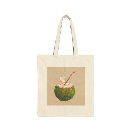 Tropical Coconut Tote Bag - Eco-Friendly Cotton