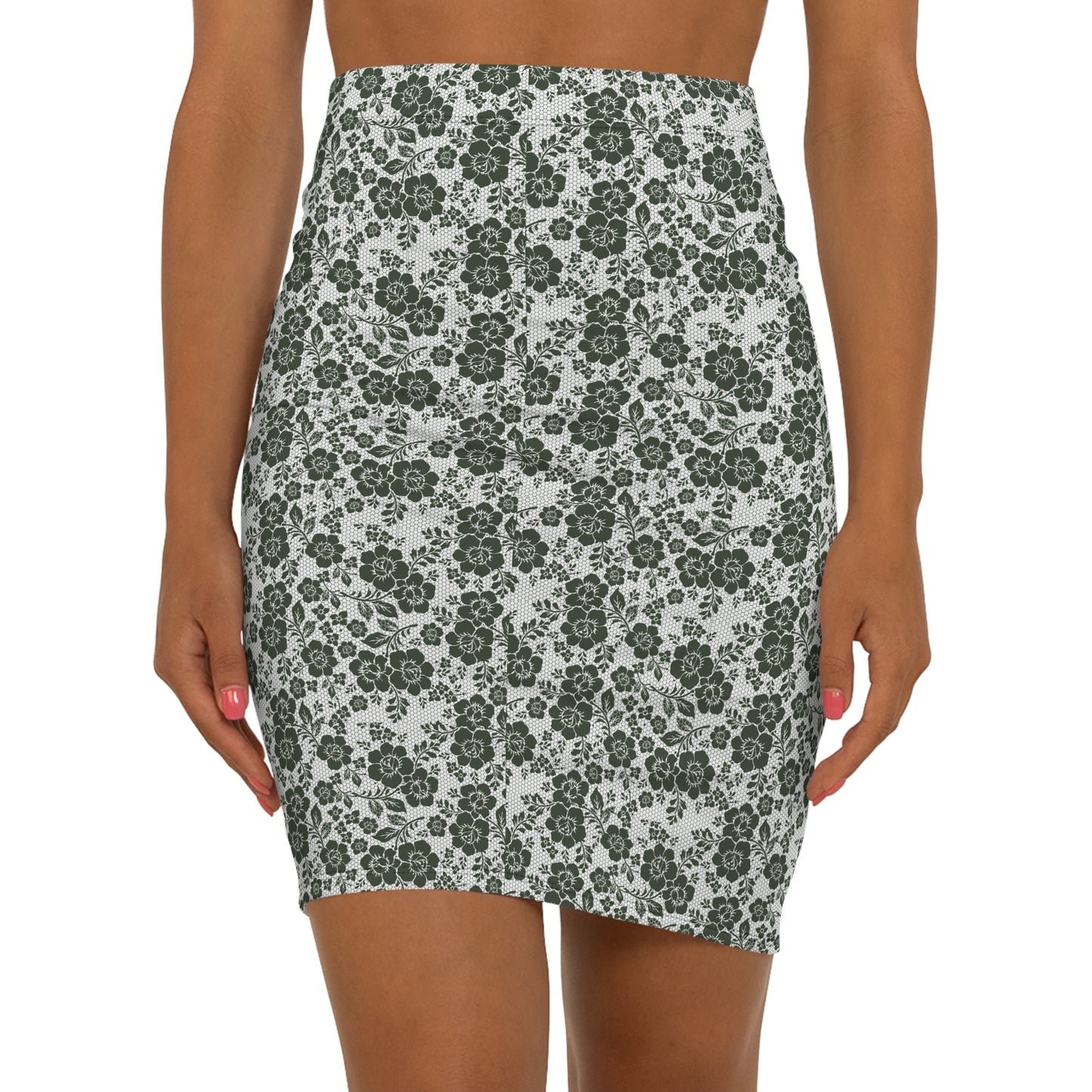 Floral Mid-Waist Elegant Skirt