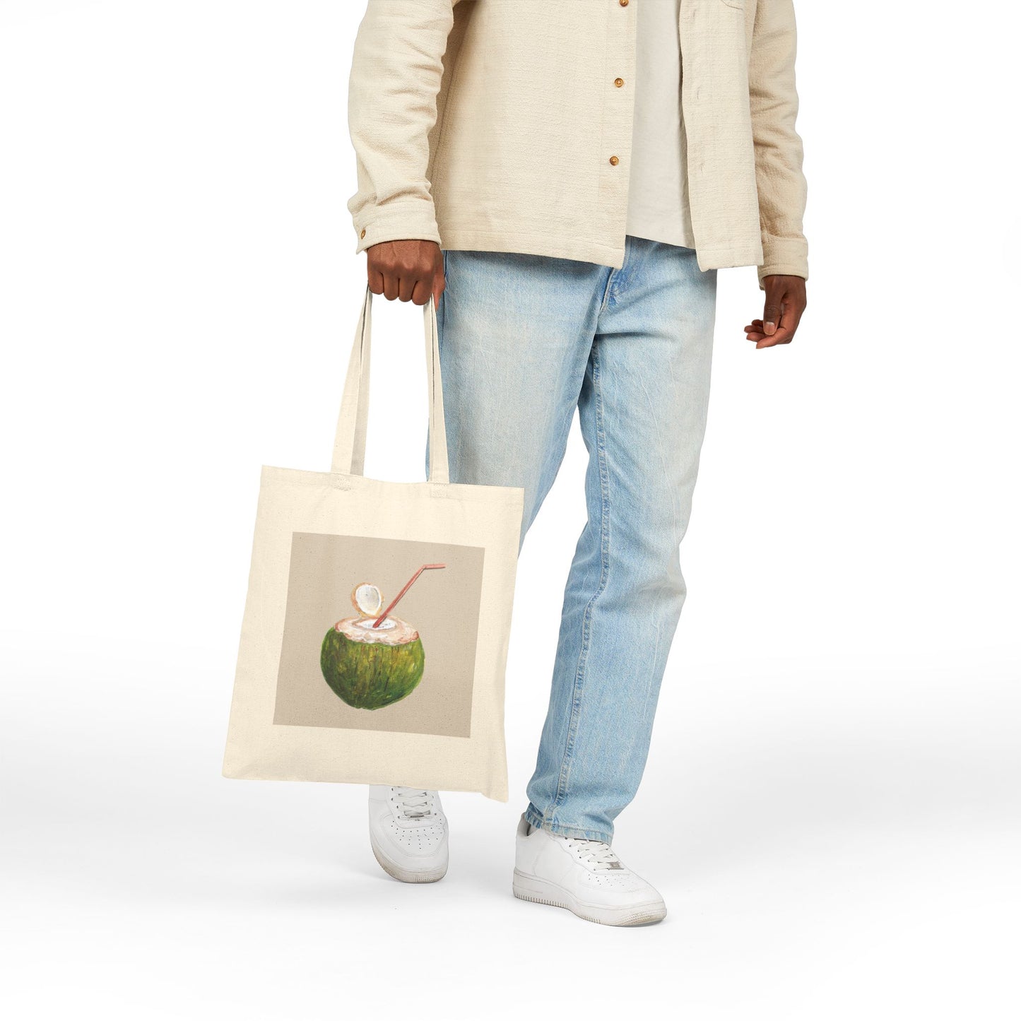 Tropical Coconut Tote Bag - Eco-Friendly Cotton