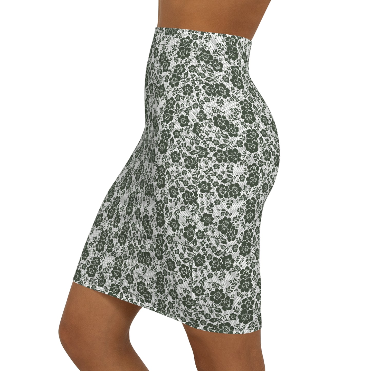 Floral Mid-Waist Elegant Skirt