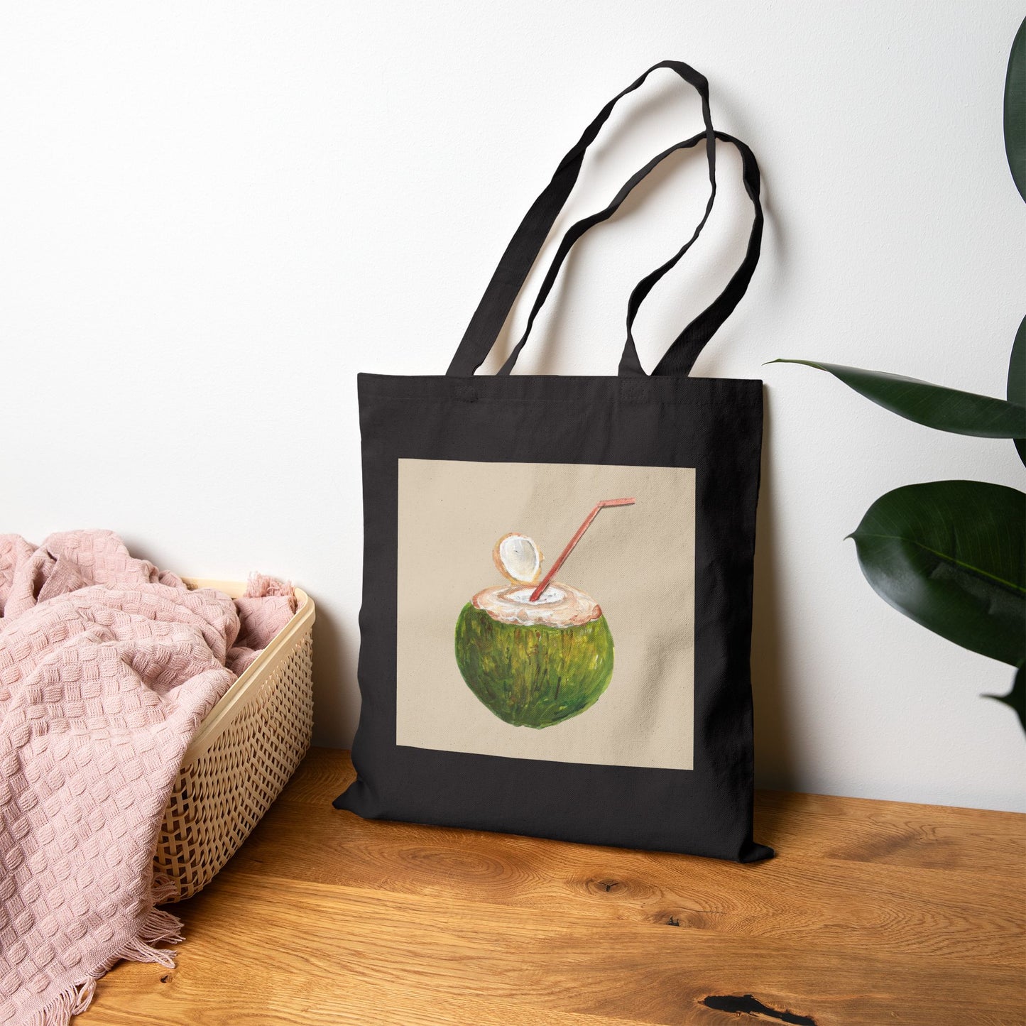 Tropical Coconut Tote Bag - Eco-Friendly Cotton