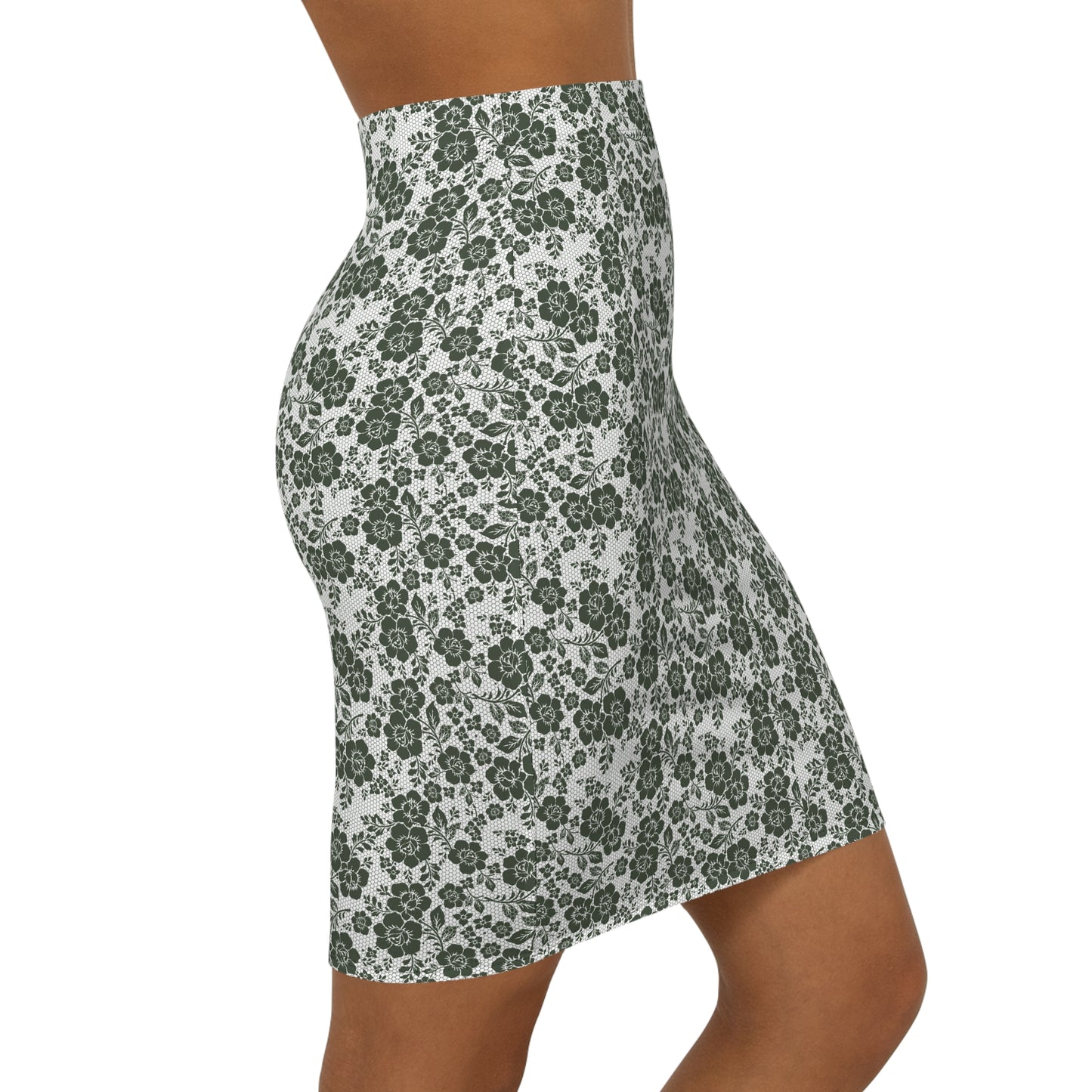 Floral Mid-Waist Elegant Skirt
